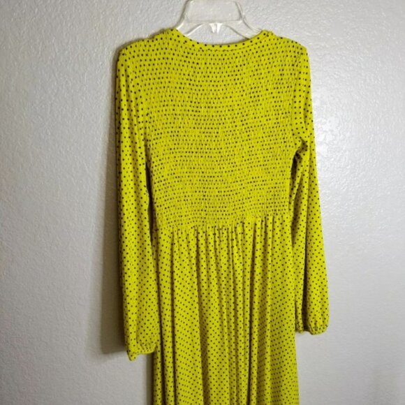 Zara Yellow Polka Dot Midi Dress - Picture 5 of 7
